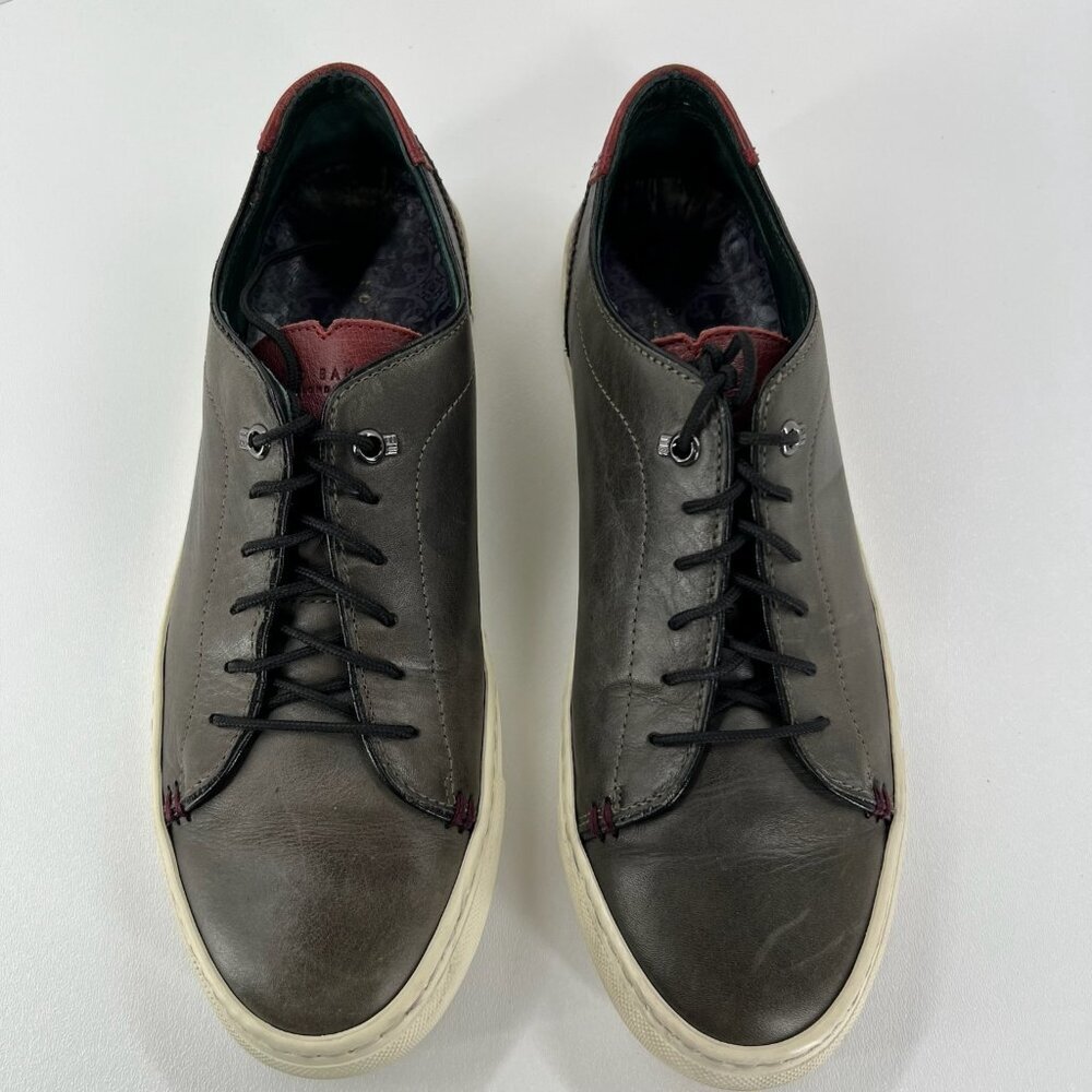 Ted Baker London Duuke Shoes Mens 7 Low Top Lace Up Sneaker Casual Leather Gray